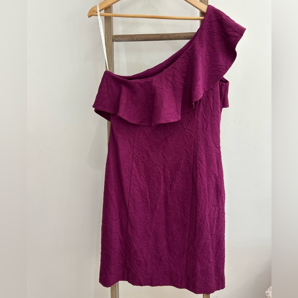 NWT LILLY PULITZER Bordeaux One Shoulder Ruffle Dress Amarena Cherry Size 12 - Picture 5 of 10